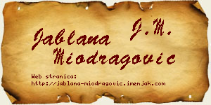 Jablana Miodragović vizit kartica
